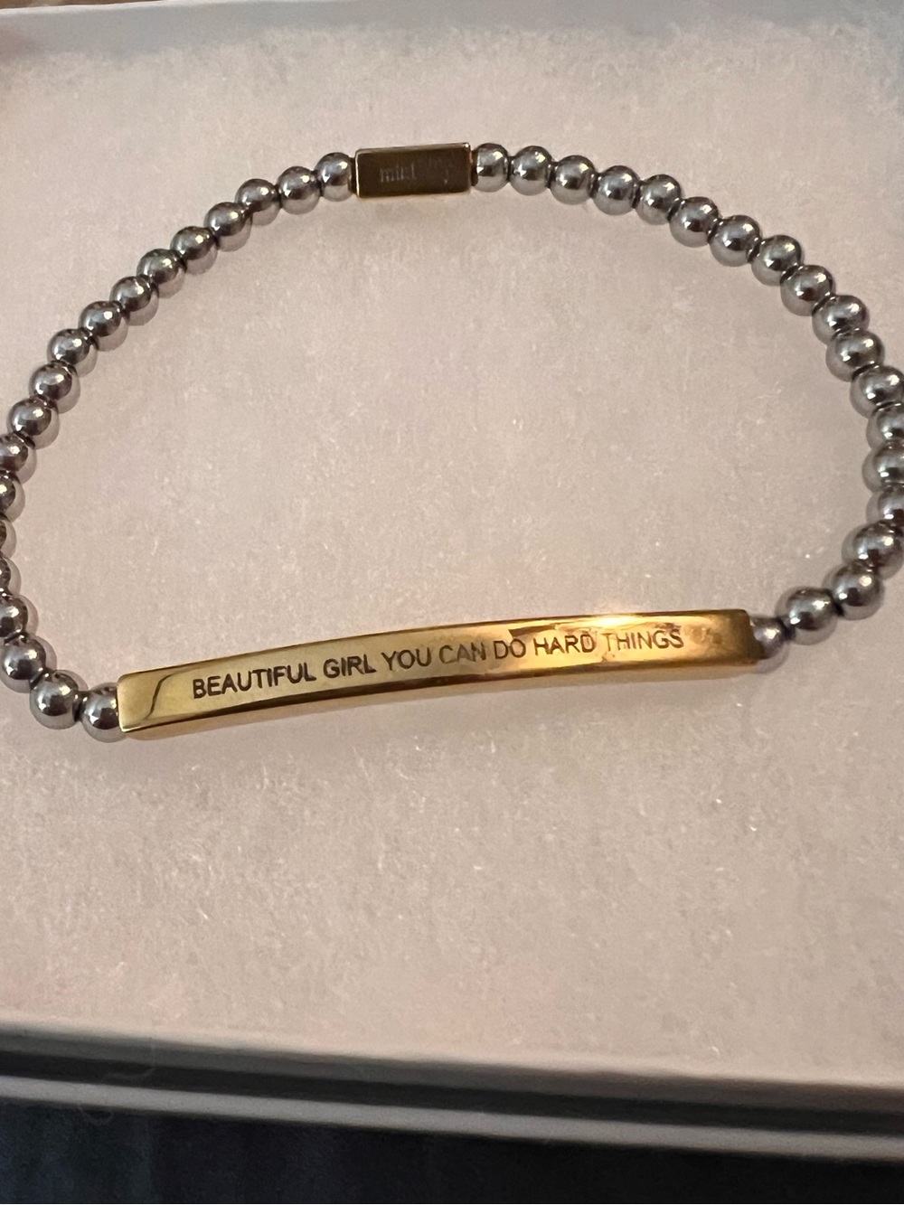 Mint&Lily “Beautiful Girl You Can Do Hard Things” Beaded Inspire Bracelet